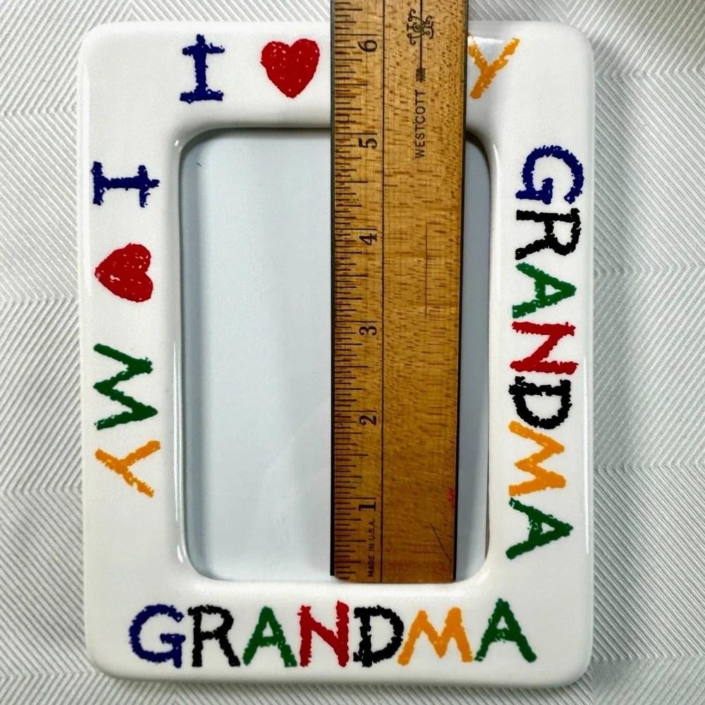 Vintage I LOVE MY GRANDMA Ceramic Picture/Photo Frame 4 x 6